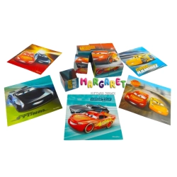 KLOCKI DREWNIANE EDUKACYJNE PUZZLE UKŁADANKA Z BAJKI CARS 9 el