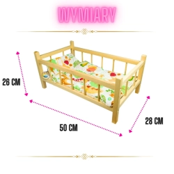 DUŻE DREWNIANE ŁÓŻECZKO ŁÓŻKO DLA LALEK