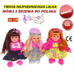 LALKA BOBAS 30 CM MÓWI I ŚPIEWA PO POLSKU 3 WZORY