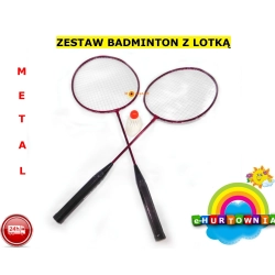 ZESTAW RAKIETKI DO GRY W BADMINTONA METALOWE + LOTKA 814